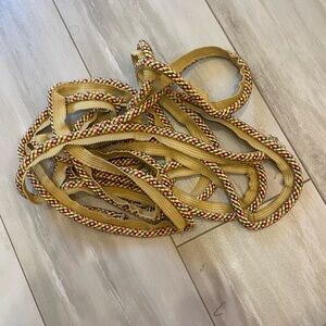 6 yards + 13” of Raspberry, pink and Green Silk Cording for Upholstery